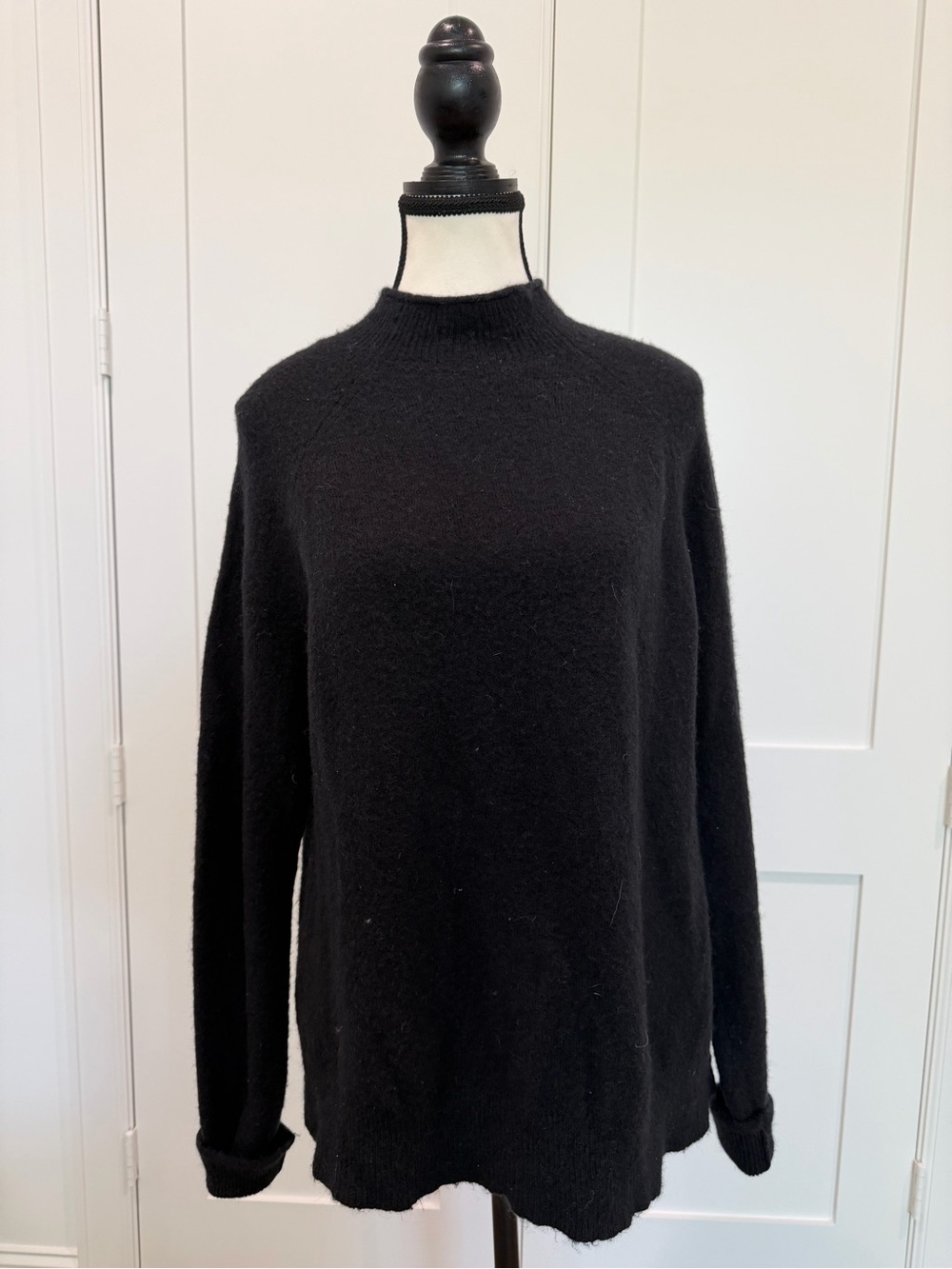 🖤 J.Crew Black Roll Neck Alpaca Wool Blend Sweater Medium 🖤